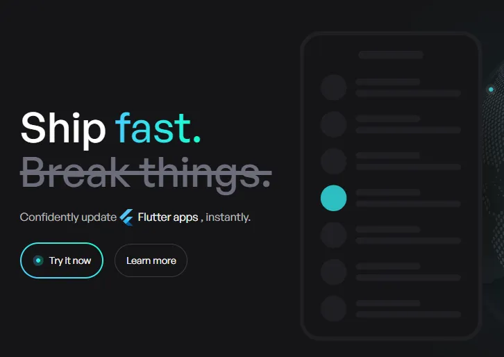Shorebird 랜딩 페이지
